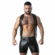 Punch Hole Leatherette Vest Black/Blue