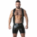 Punch Hole Leatherette Vest Black/Red