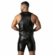 Punch Hole Leatherette Vest Black/Red