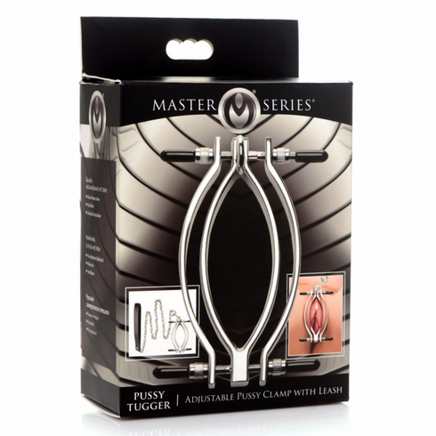 Pussy Tugger Adjustable Pussy Clamp with Leash Silver Iron