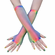 Rainbow Fishnet Gloves - Arm Rainbow One Size
