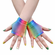 Rainbow Fishnet Gloves Rainbow One Size