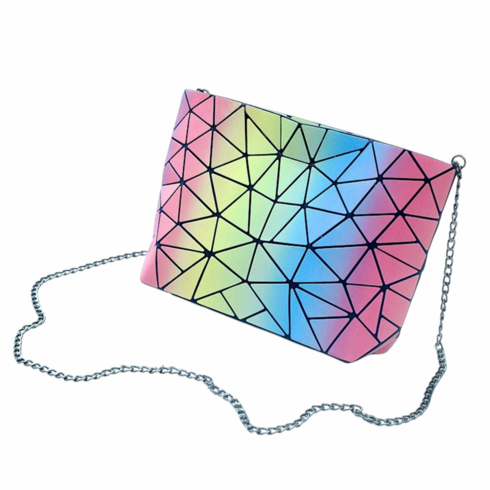 Rainbow Shoulder Bag Geometric Design Rainbow