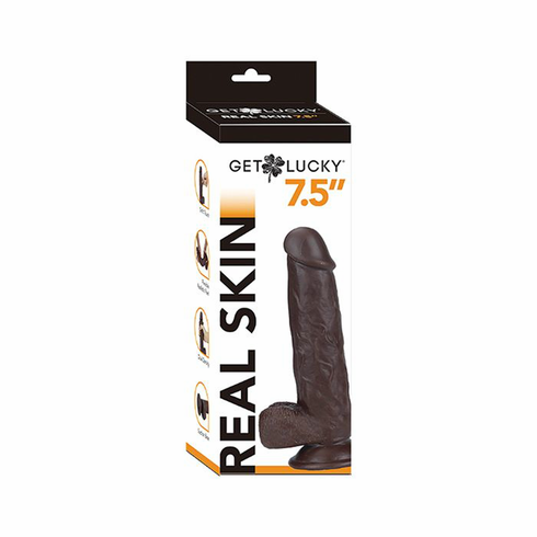 Real Skin Series Dildos Dark Brown 7.5" TPE/TPR/ABS