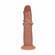 RealRock Dual Layered Silicone Realistic Sliding Skin Dildo 6" Caramel