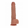 RealRock Dual Layered Silicone Realistic Vibrating Thrusting Dildo with Balls and Suction Cup 8" Caramel