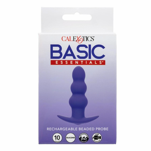 Rechargeable Silicone Beaded Probe Purple 3.7" Silicone