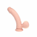 Rechargeable Silicone Dual Layered Vibrating Curved Dildo with Weighted Balls Silicone 6" Beige
