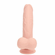 Rechargeable Silicone Dual Layered Vibrating Curved Dildo with Weighted Balls Silicone 6" Beige