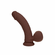 Rechargeable Silicone Dual Layered Vibrating Curved Dildo with Weighted Balls Silicone 6" Brown
