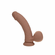 Rechargeable Silicone Dual Layered Vibrating Curved Dildo with Weighted Balls Silicone 6" Caramel