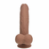 Rechargeable Silicone Dual Layered Vibrating Curved Dildo with Weighted Balls Silicone 6" Caramel