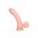 Rechargeable Silicone Dual Layered Vibrating Curved Dildo with Weighted Balls Silicone 7" Beige