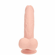 Rechargeable Silicone Dual Layered Vibrating Curved Dildo with Weighted Balls Silicone 7" Beige