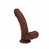 Rechargeable Silicone Dual Layered Vibrating Curved Dildo with Weighted Balls Silicone 7" Brown