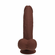 Rechargeable Silicone Dual Layered Vibrating Curved Dildo with Weighted Balls Silicone 7" Brown