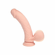 Rechargeable Silicone Dual Layered Vibrating Curved Dildo with Weighted Balls Silicone 8" Beige