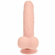 Rechargeable Silicone Dual Layered Vibrating Curved Dildo with Weighted Balls Silicone 8" Beige