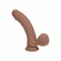 Rechargeable Silicone Dual Layered Vibrating Curved Dildo with Weighted Balls Silicone 8" Caramel