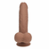 Rechargeable Silicone Dual Layered Vibrating Curved Dildo with Weighted Balls Silicone 8" Caramel