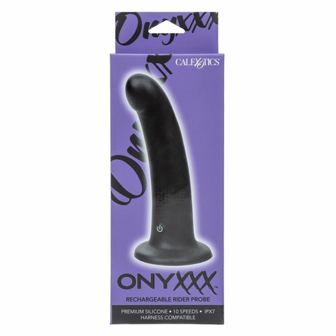 Rechargeable Silicone Rider Probe Black 7" Silicone