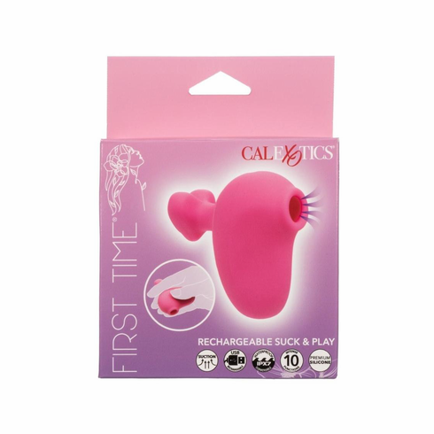 Rechargeable Silicone Suck & Play Clitoral Stimulator Pink Silicone