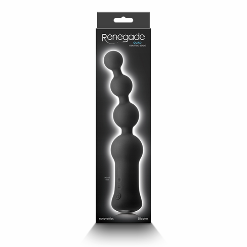 Renegade Quad Rechargeable Silicone Anal Massager Black 4.9" Silicone