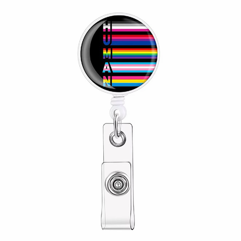 Retractable Badge/Key Holder Human Black