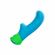 Ridged-G Rechargeable Silicone G-Spot Vibrator Blue/Green 3" Silicone