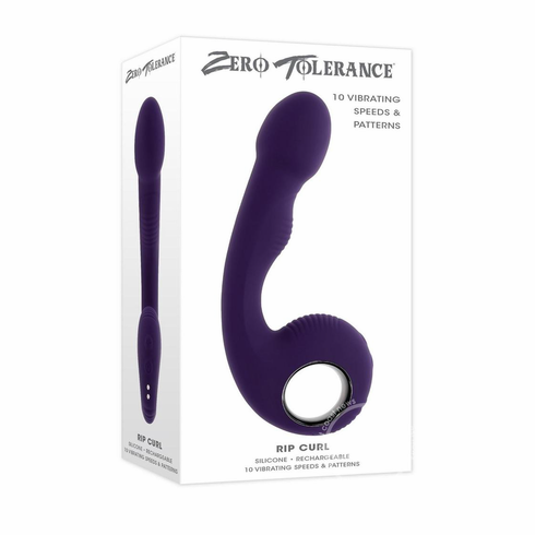 Rip Curl Rechargeable Silicone Prostate Vibrator Purple 4.7" Silicone