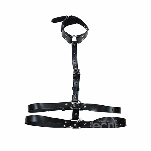 Rouge Female Leather Body Harness Black Adjustable
