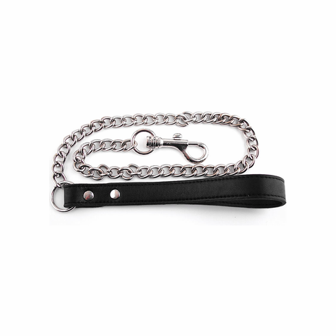 Rouge Leather Lead Chain Black 24" Leather