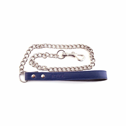 Rouge Leather Lead Chain Blue 24" Leather
