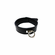 Rouge Plain Leather Adjustable Collar with Ring Black Adjustable Leather