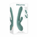 Rub Me Tender Rechargeable Silicone Thrusting Vibrator with Clitoral Stimulation - Green