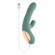 Rub Me Tender Rechargeable Silicone Thrusting Vibrator with Clitoral Stimulation - Green