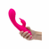 Rumble Duo Rechargeable Silicone Rabbit Vibrator Pink 9" Silicone