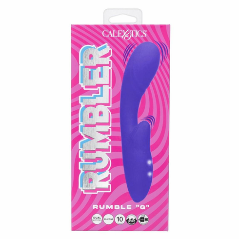 Rumble G Rechargeable Silicone Dual Vibrator Purple 9" Silicone