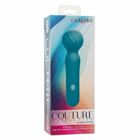 Rumble Rechargeable Silicone Wand  Blue 7.2" Silicone