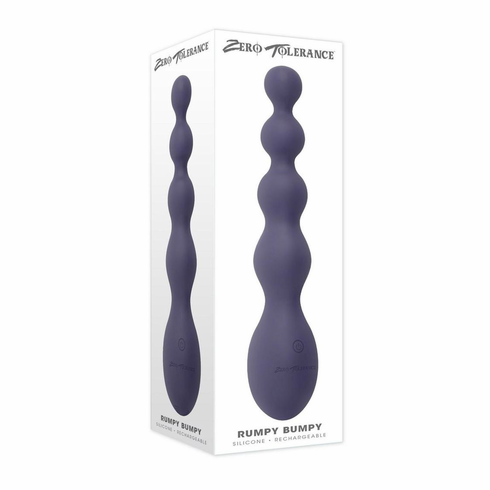 Rumpy Bumpy Rechargeable Silicone Anal Beads Purple 5" Silicone
