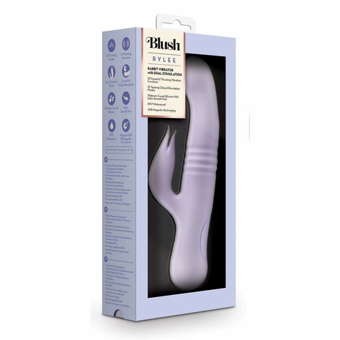 Rylee Rechargeable Silicone Rabbit Vibrator Lavender 5" Silicone