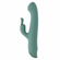 Satin Swirl Rechargeable Silicone Rabbit Vibrator with Clitoral Stimulator 5" Green