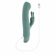 Satin Swirl Rechargeable Silicone Rabbit Vibrator with Clitoral Stimulator 5" Green