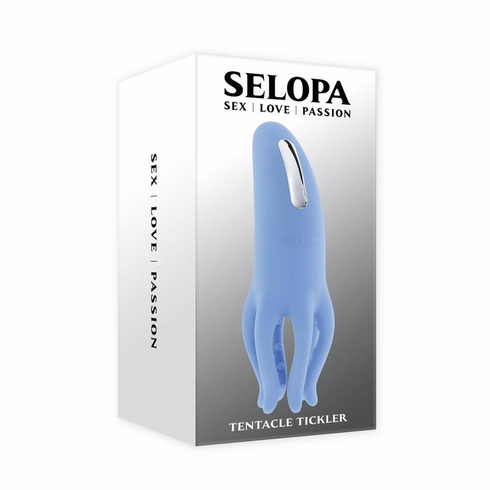 Selopa Tentacle Tickler Rechargeable Silicone Clitoral Stimulator Blue 5.3" Silicone