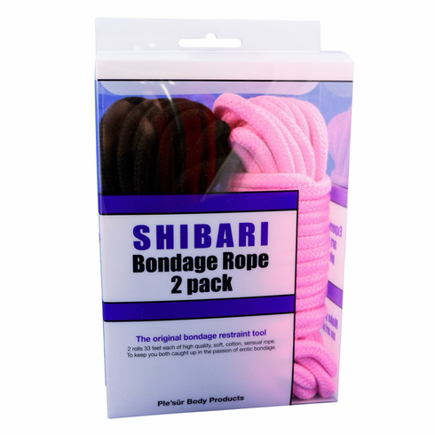 Shibari Bondage Rope Kit -Cotton 2/pk Pink/Black