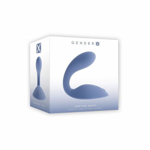 Shifting Gears Rechargeable Silicone Grind Pad Vibrator - Blue