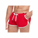 Side Split Mesh Booty Shorts Red