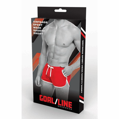 Side Split Mesh Booty Shorts Red