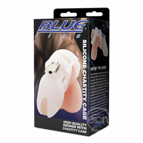 Silicone Chastity Cock Cage White One Size Silicone