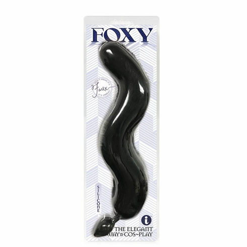 Silicone Fox Tail Butt Plug Black 2" Silicone